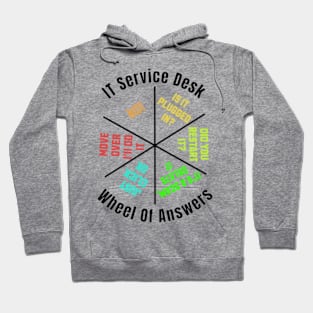 IT Service Desk Wheel of Answer Gift Information Technology Hoodie